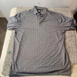 Foot Joy‎ Shirt Mens Large Gray Polka Dot Short Sleeve FJ Golf Polo Outdoor